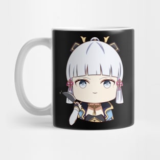 Chibi Kamisato Ayaka Genshin Impact hold a knife Mug